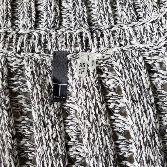 T Tahari long duster sweater wrap vest cable knit - Picture 4 of 6